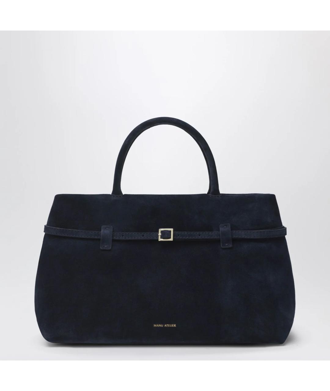 MANU ATELIER Темно-синяя замшевая сумка тоут, фото 3