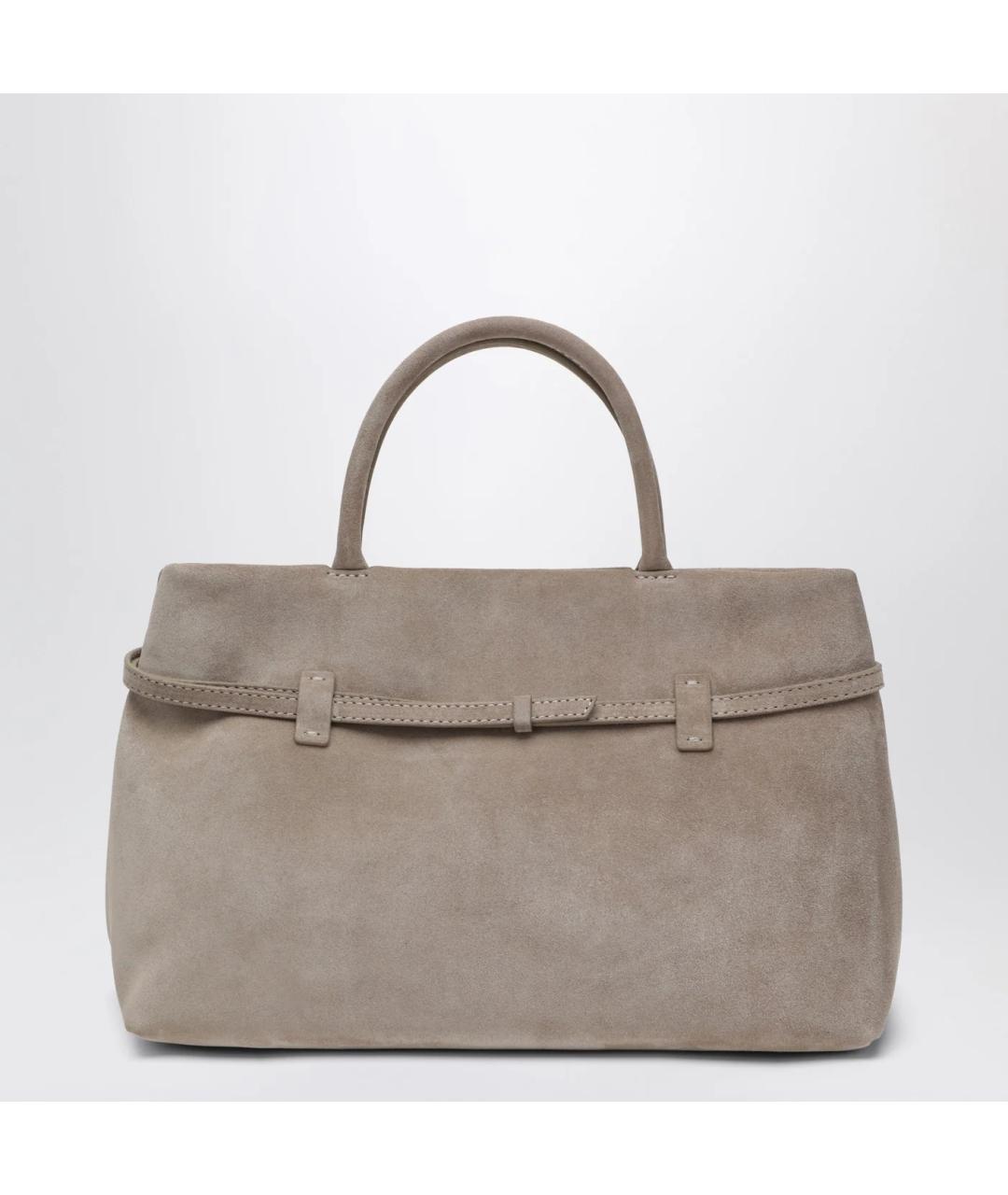 MANU ATELIER Бежевая замшевая сумка тоут, фото 2