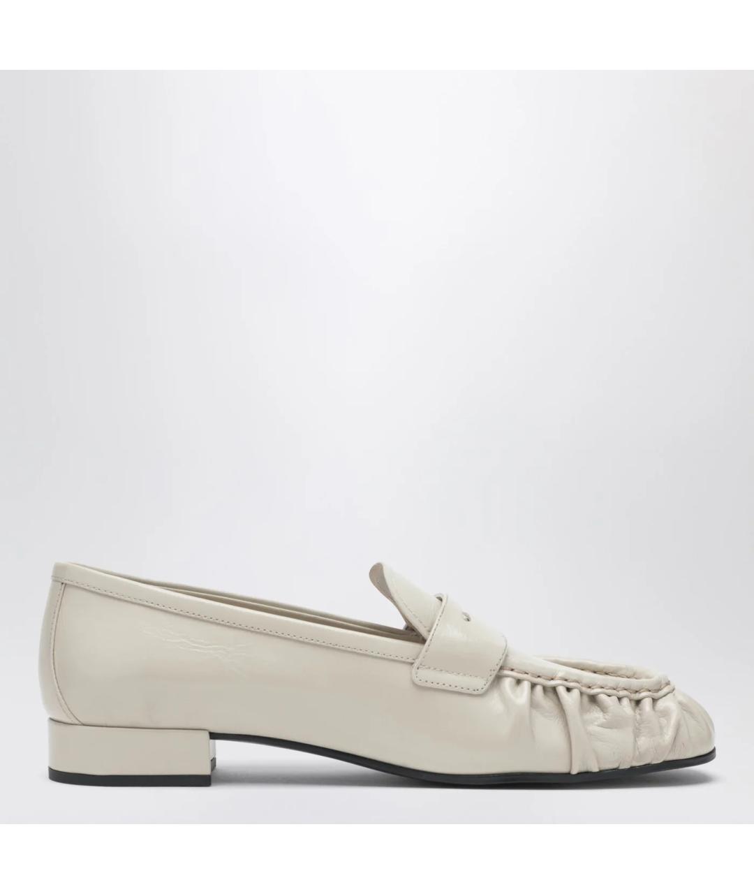 PRADA Бежевые кожаные лоферы, фото 3