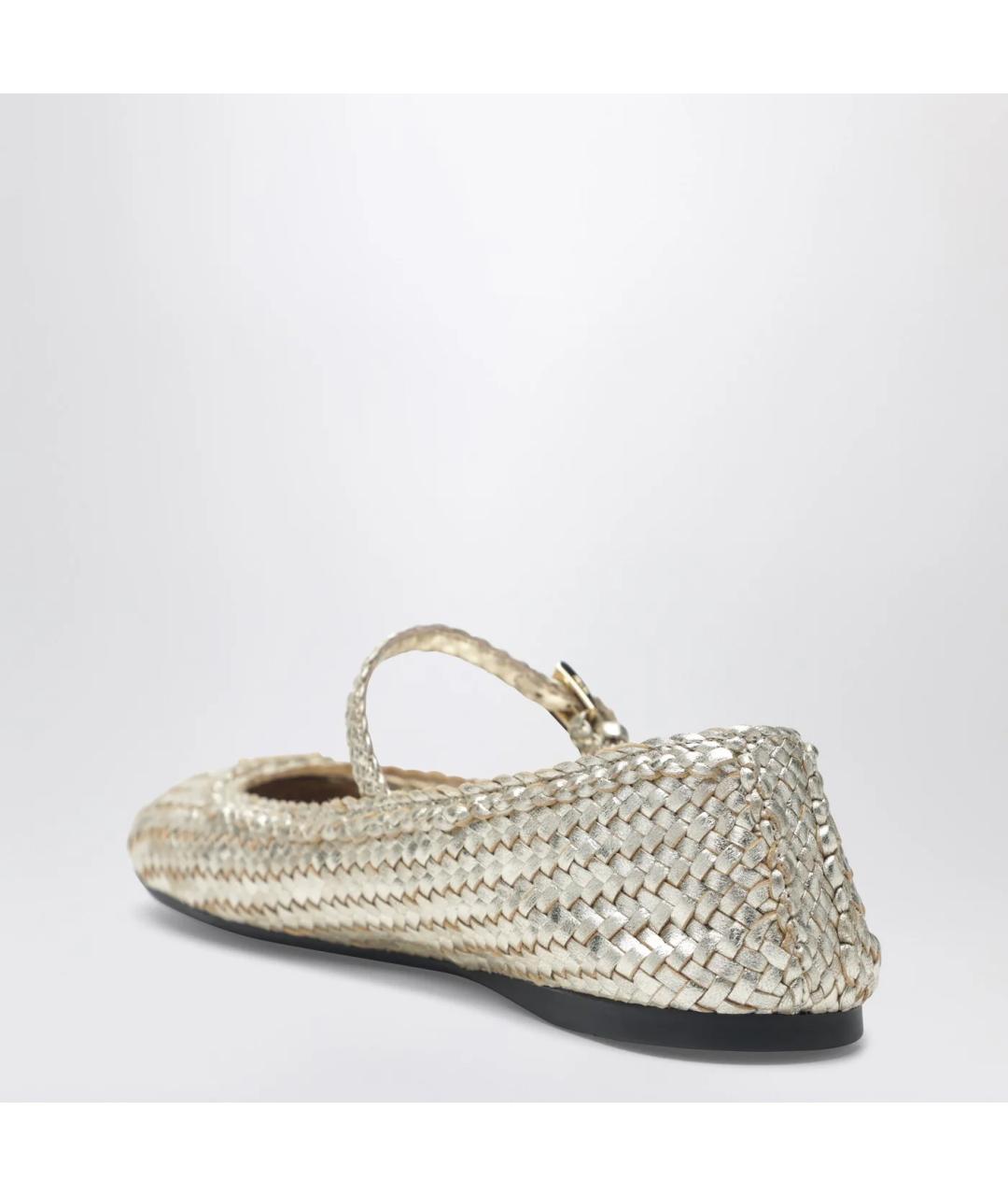 PRADA Золотые кожаные балетки, фото 2