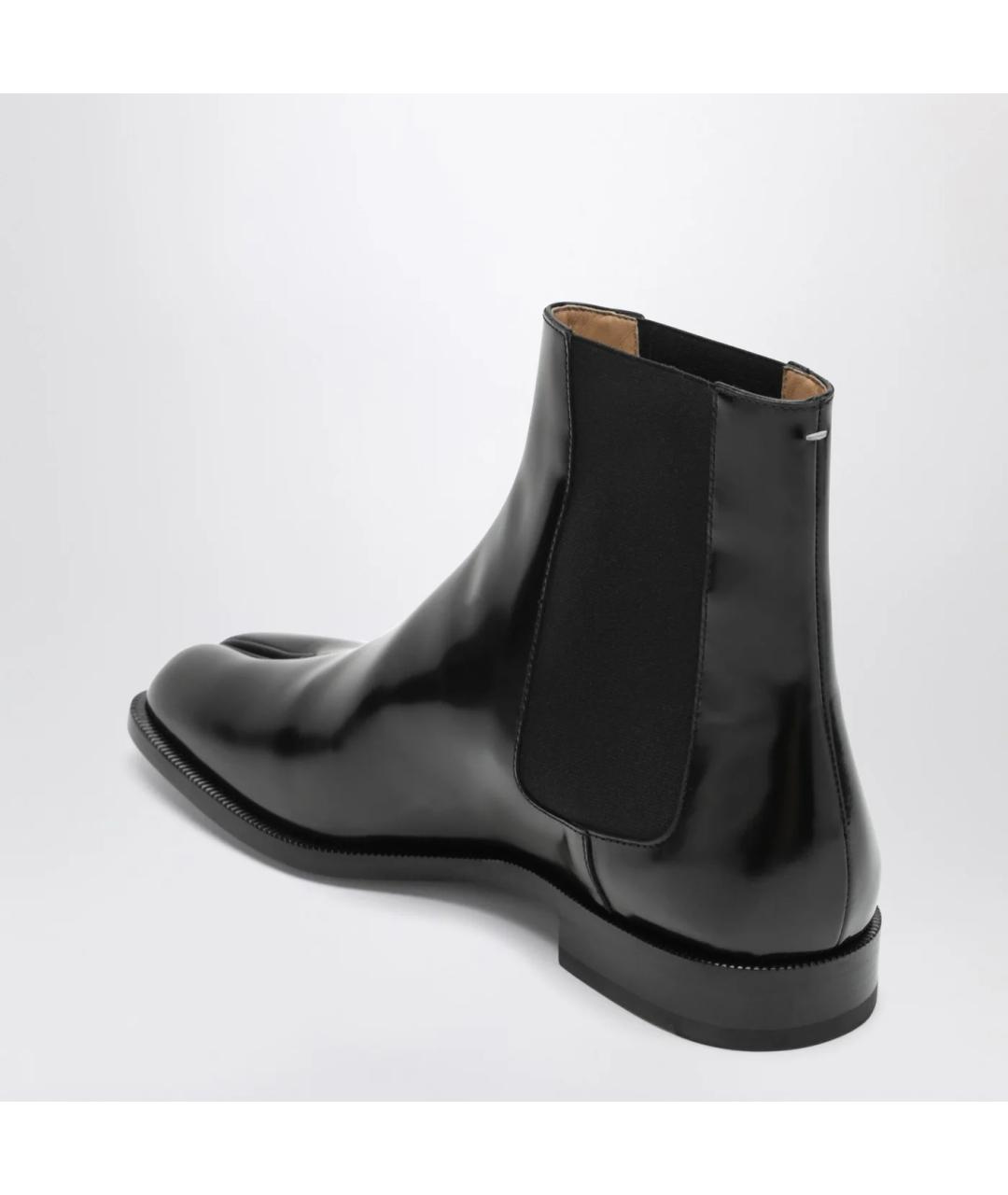 MAISON MARGIELA Черные кожаные высокие ботинки, фото 2