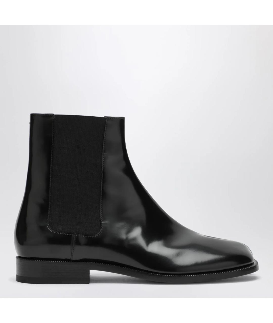 MAISON MARGIELA Черные кожаные высокие ботинки, фото 3