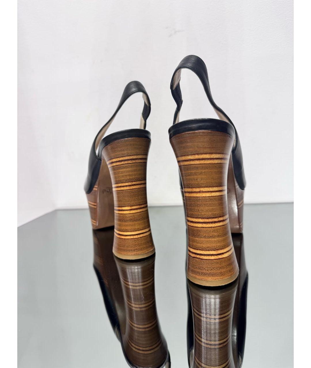 CHLOE Черные кожаные босоножки, фото 3