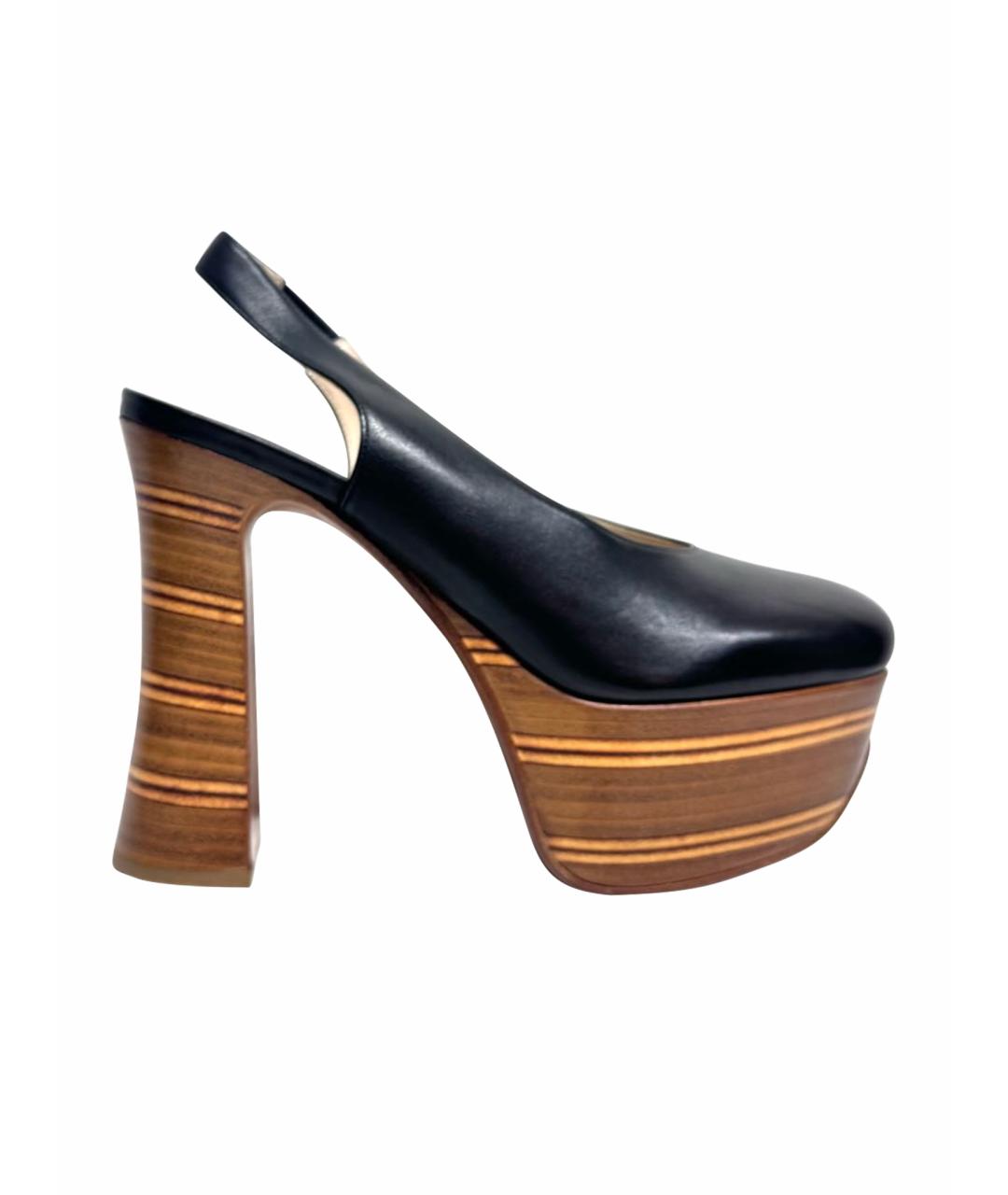 CHLOE Черные кожаные босоножки, фото 1