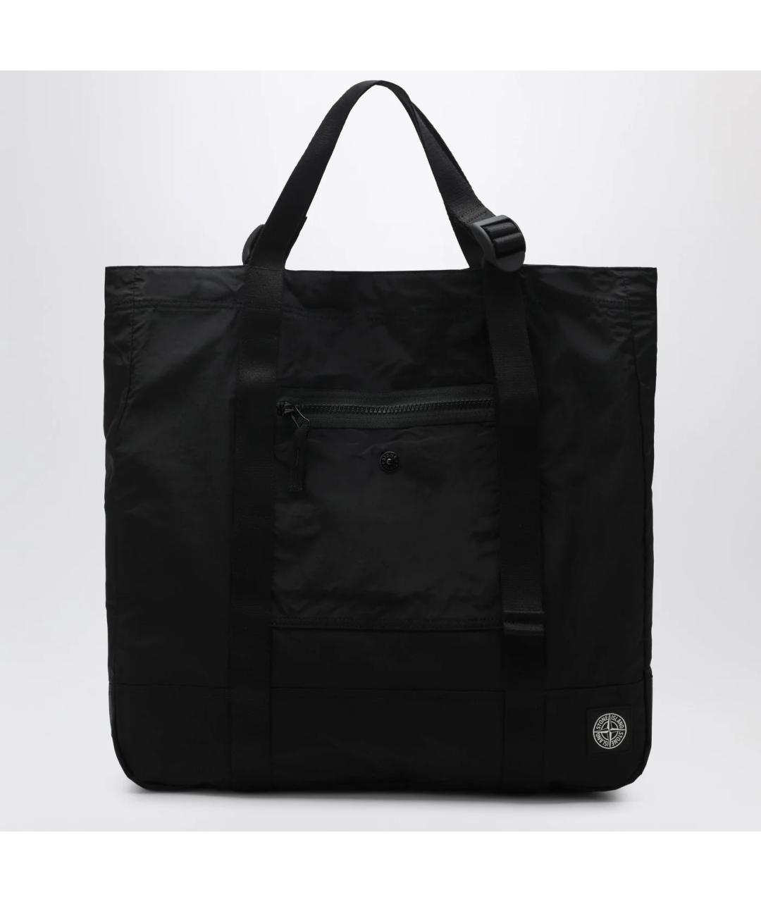 STONE ISLAND Черная синтетическая сумка на плечо, фото 3