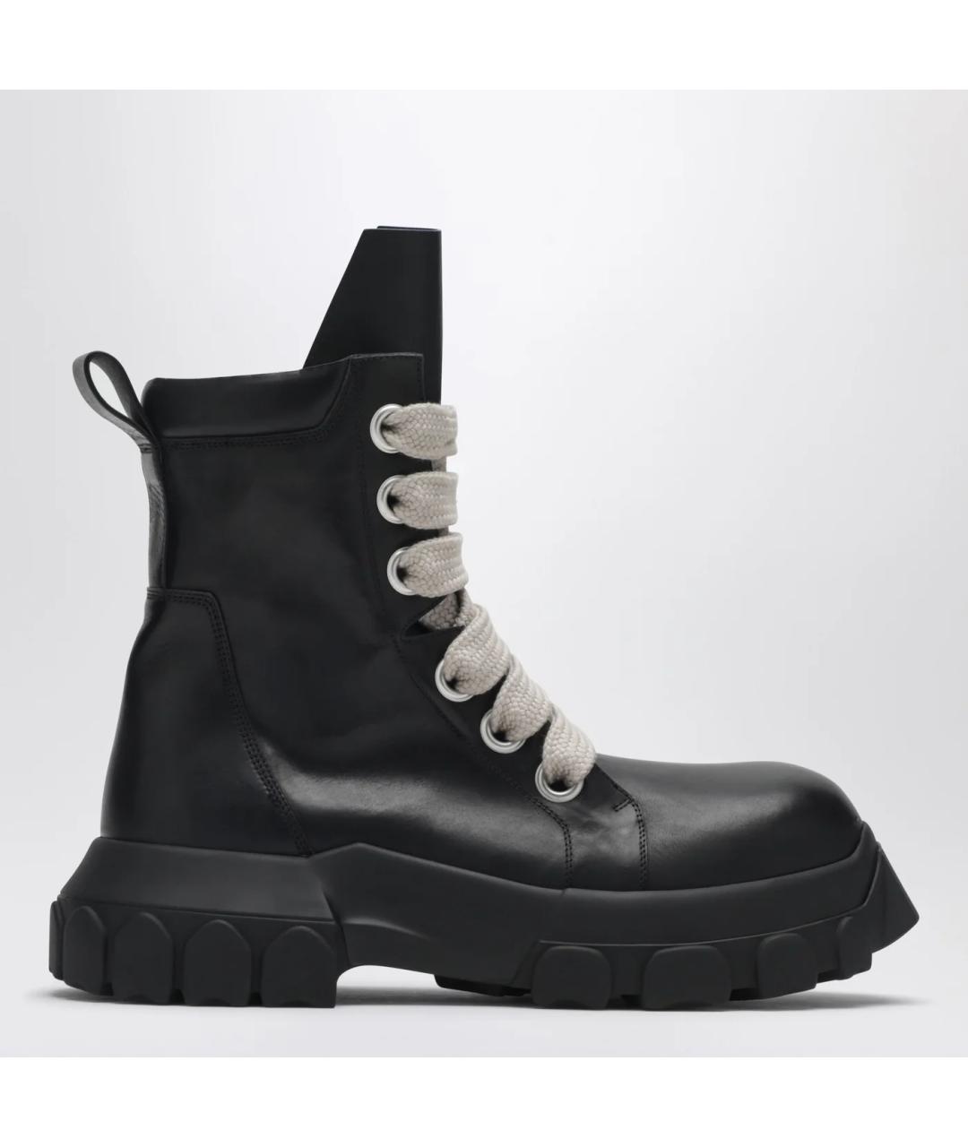 RICK OWENS Черные кожаные высокие ботинки, фото 3