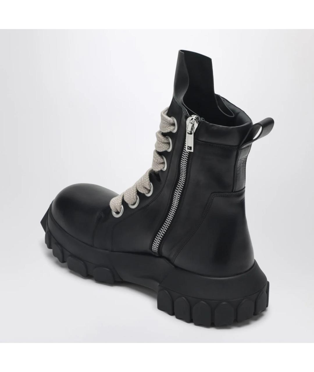 RICK OWENS Черные кожаные высокие ботинки, фото 2