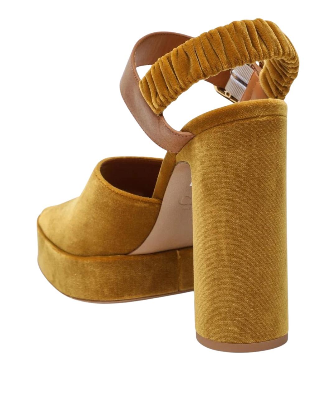 CHLOE Коричневые замшевые сандалии, фото 2