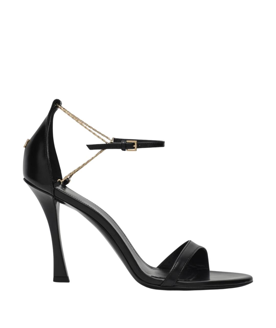 GIVENCHY Черные кожаные босоножки, фото 1