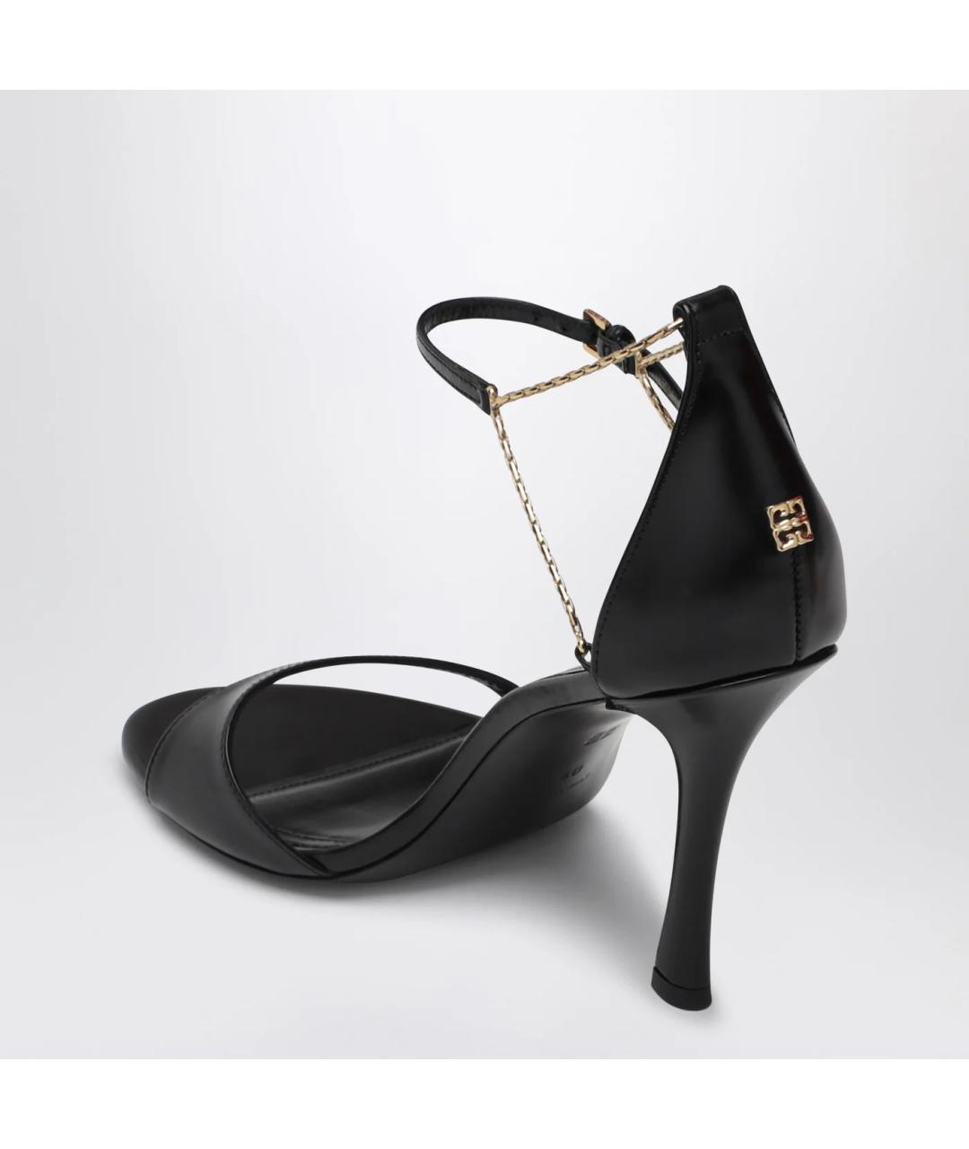GIVENCHY Черные кожаные босоножки, фото 2
