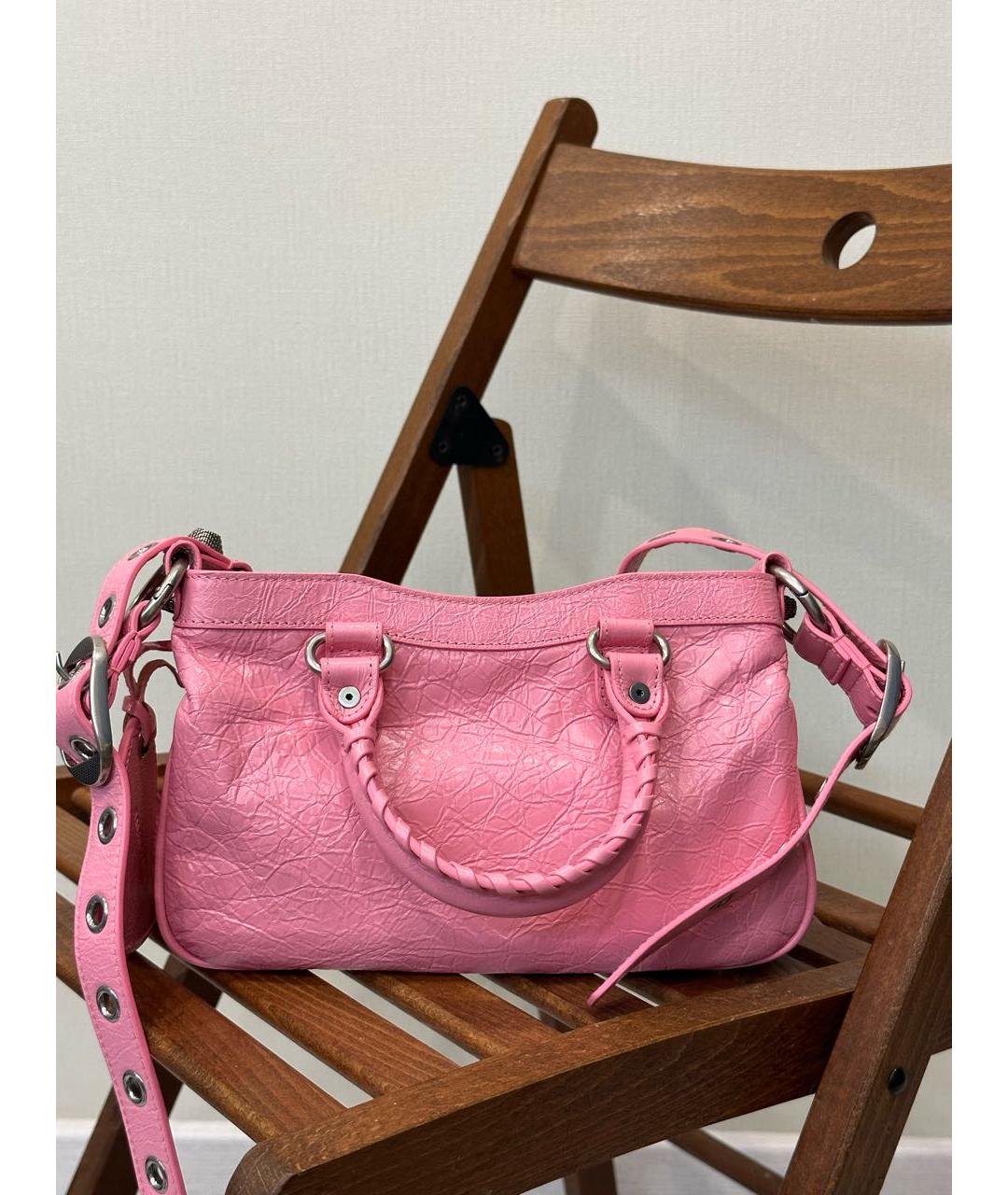 BALENCIAGA Розовая кожаная сумка через плечо, фото 5