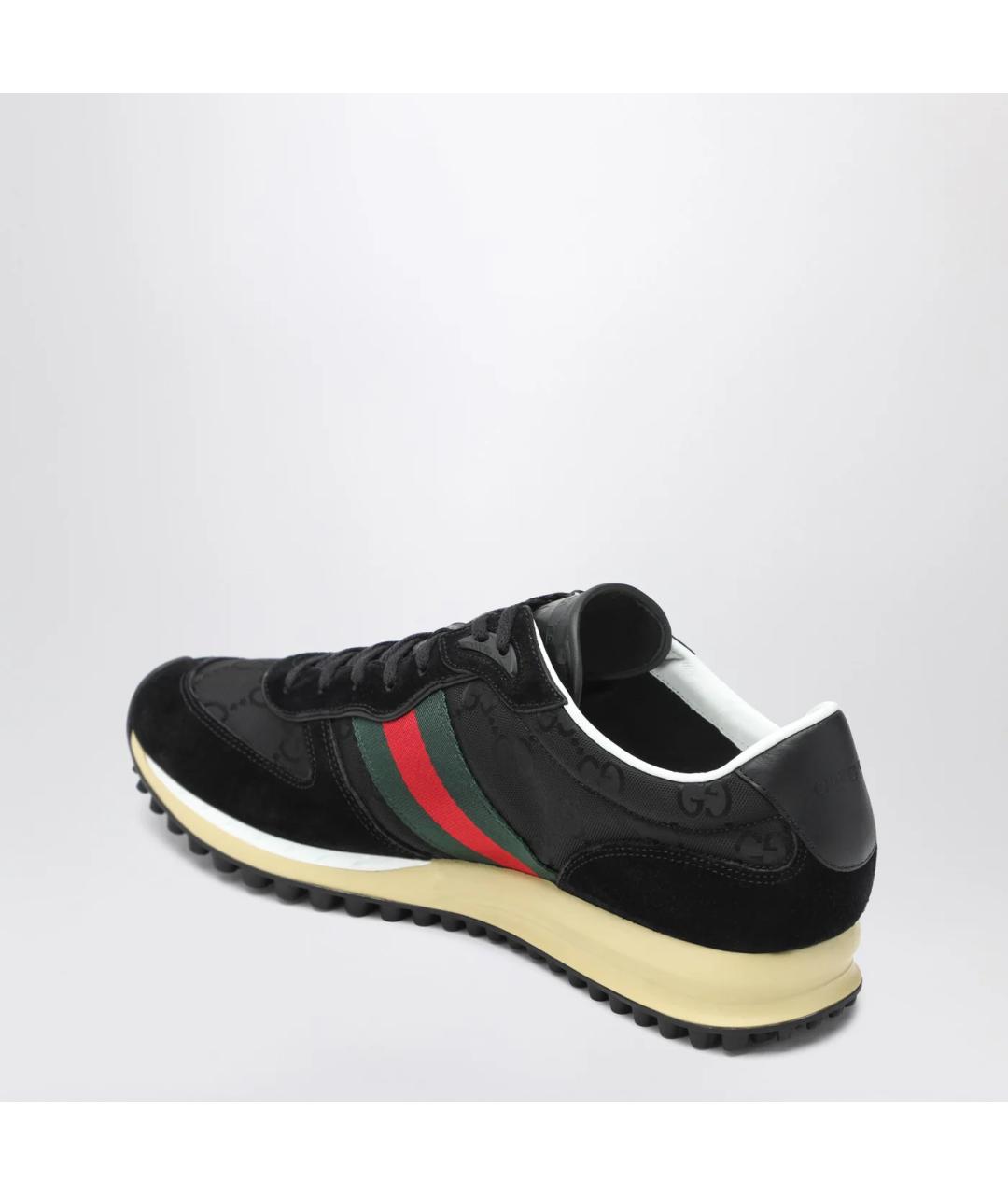 GUCCI Черные замшевые низкие кроссовки / кеды, фото 2