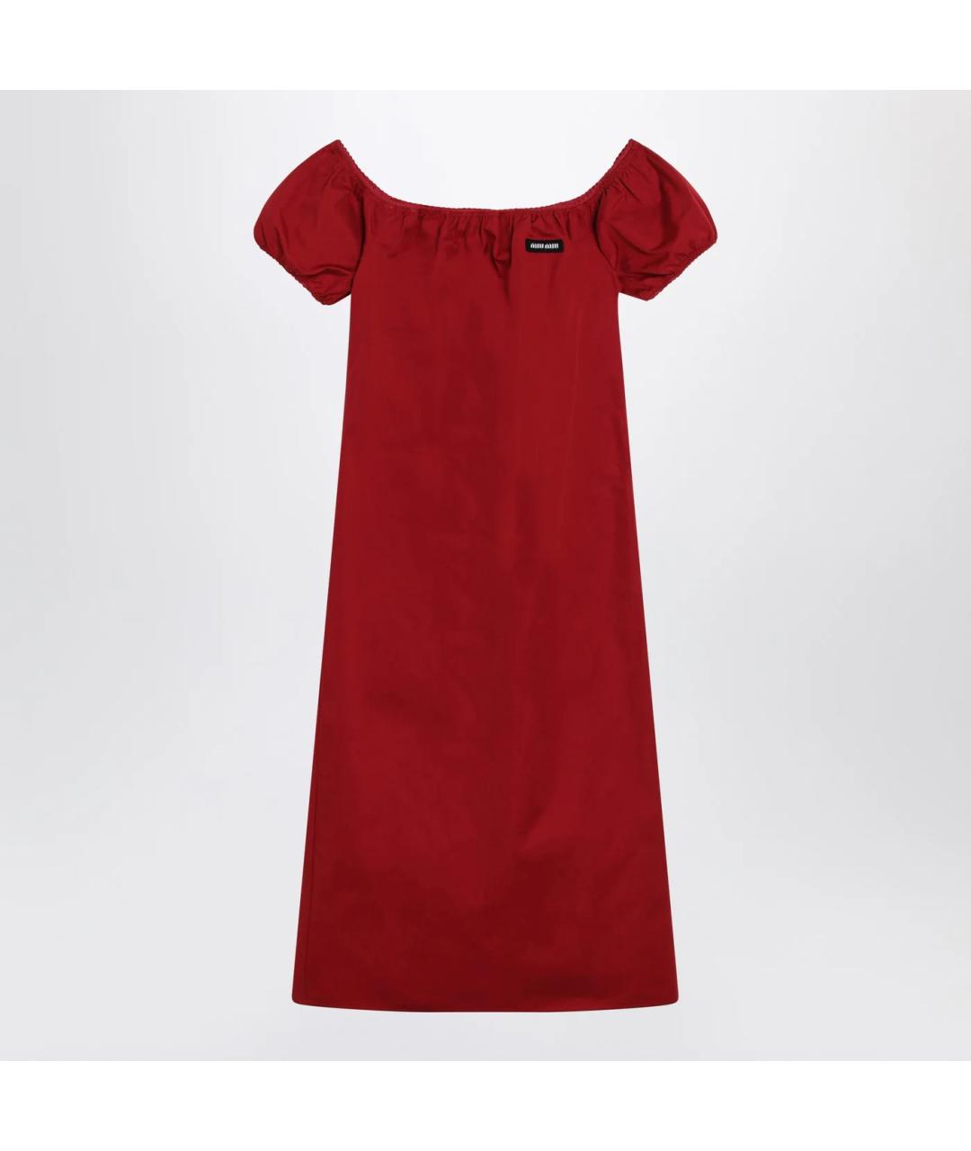 MIU MIU Красное хлопковое коктейльное платье, фото 3