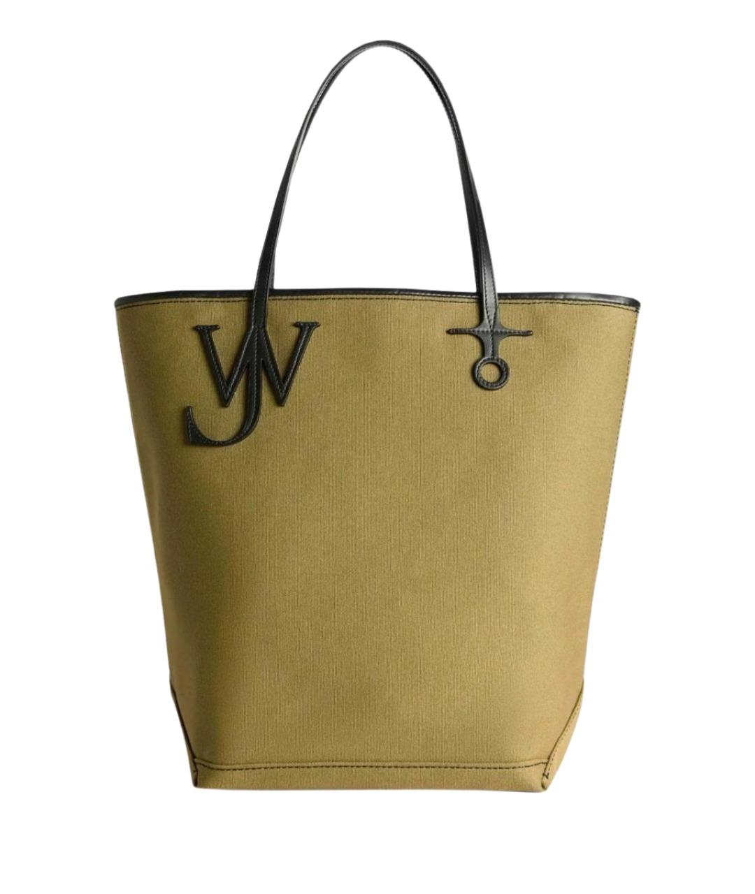 J.W.ANDERSON Зеленая хлопковая сумка тоут, фото 1