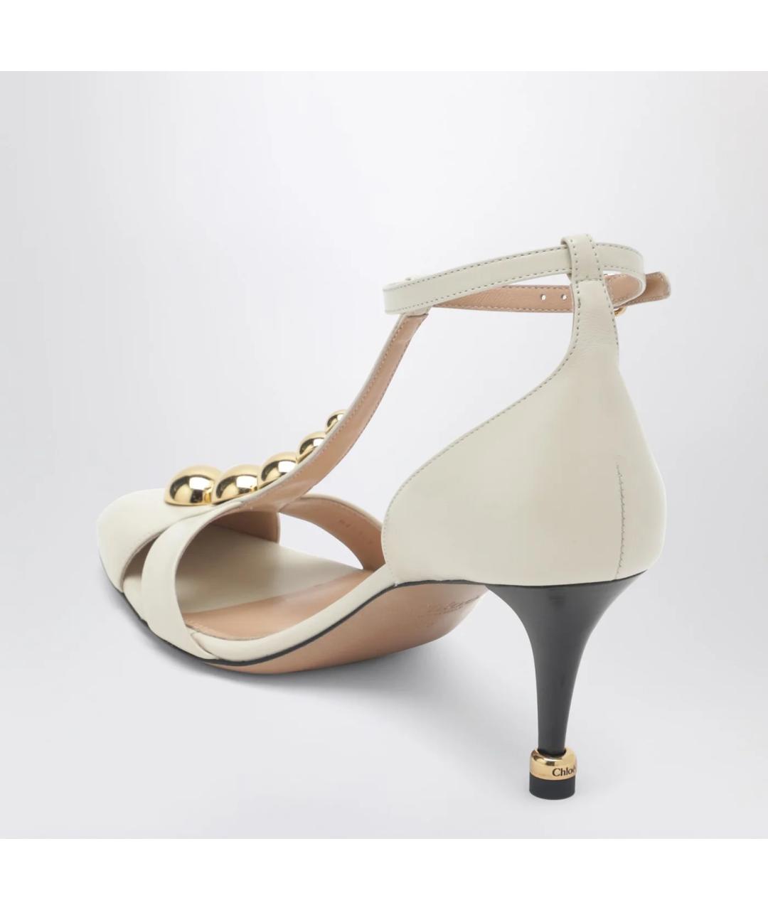 CHLOE Белые кожаные босоножки, фото 2