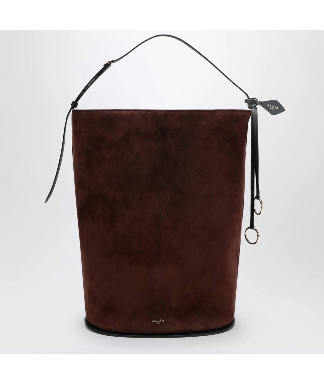 ALAIA Коричневая замшевая сумка тоут, фото 3