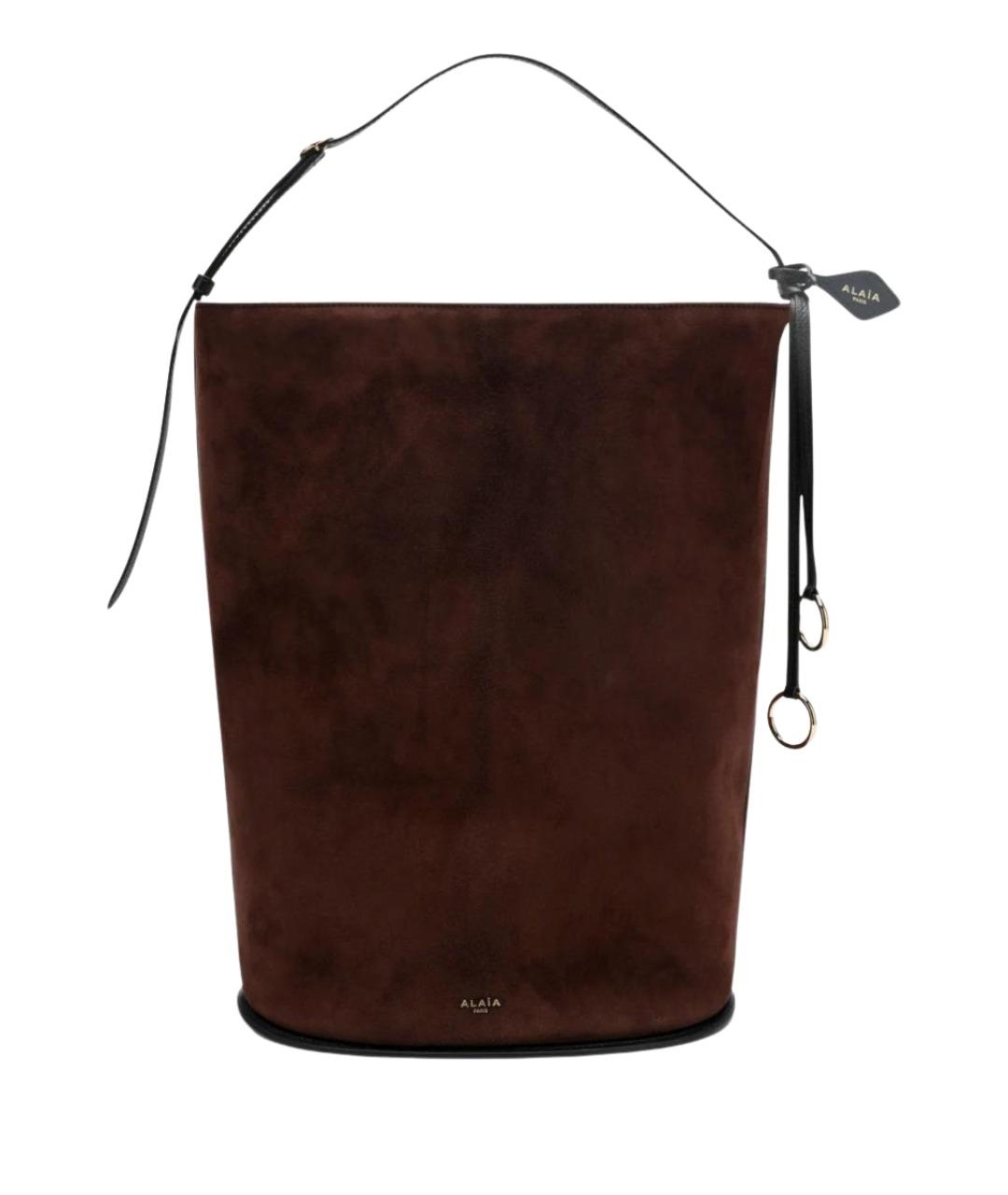 ALAIA Коричневая замшевая сумка тоут, фото 1