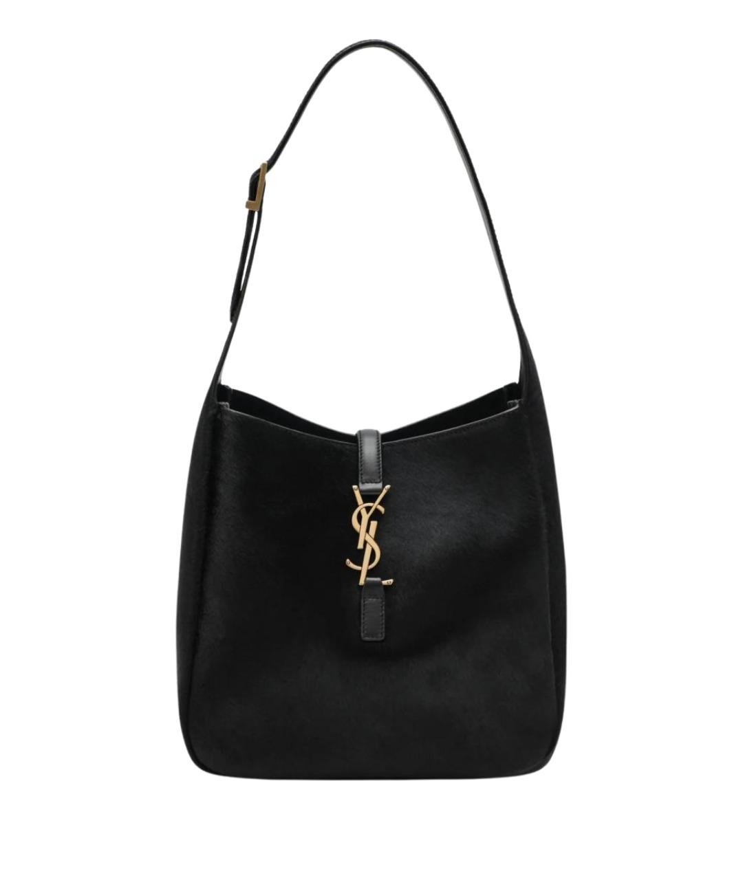 SAINT LAURENT Черная кожаная сумка через плечо, фото 1