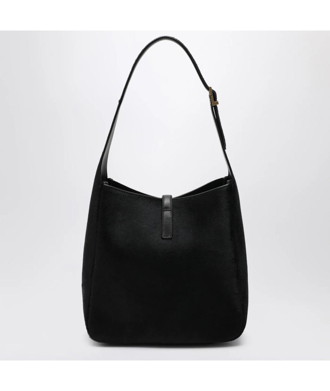 SAINT LAURENT Черная кожаная сумка через плечо, фото 2