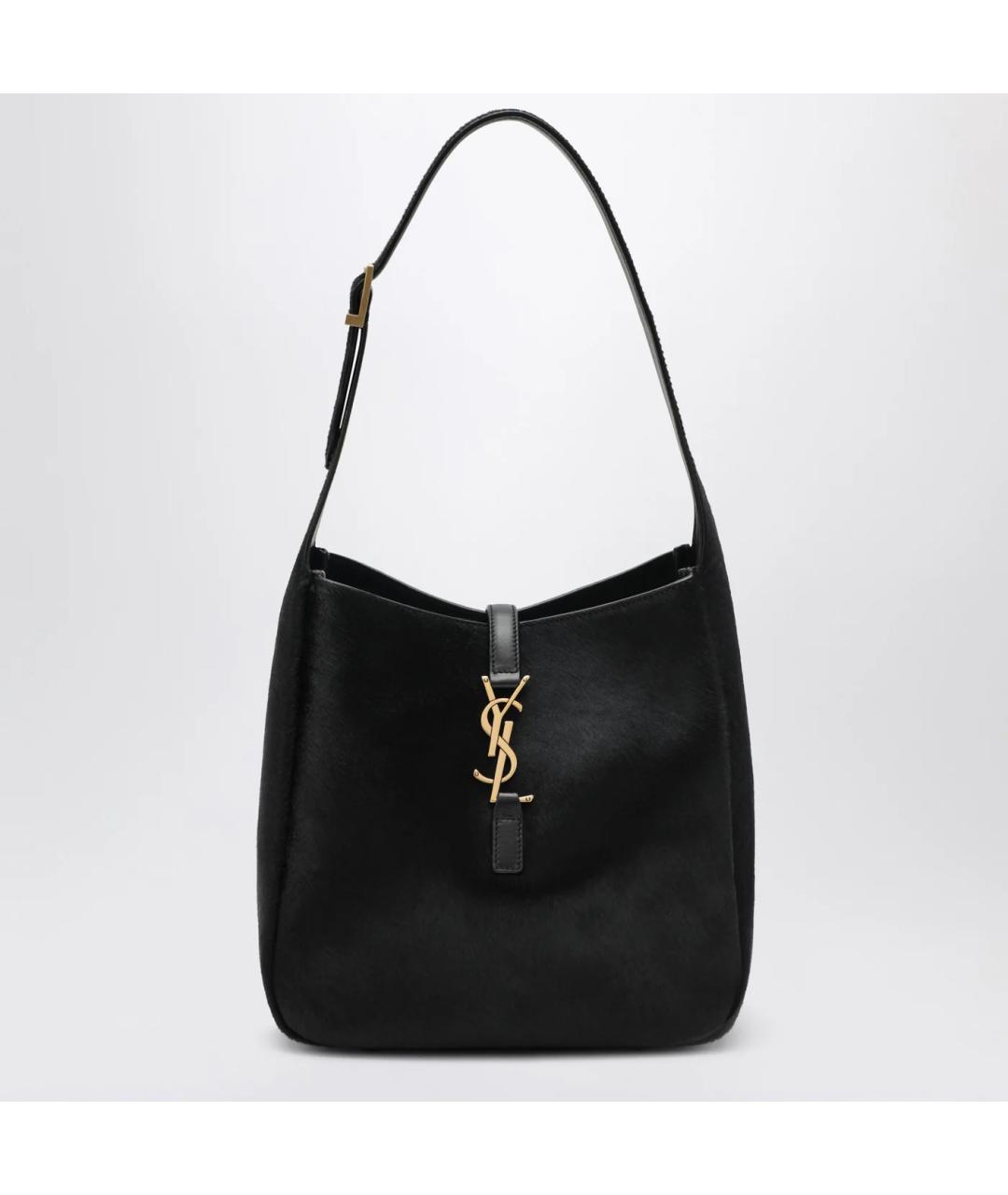 SAINT LAURENT Черная кожаная сумка через плечо, фото 3