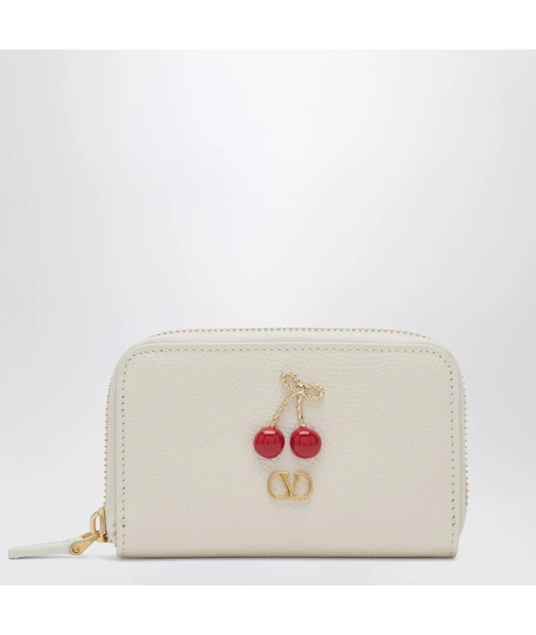 VALENTINO Белый кожаный кошелек, фото 3