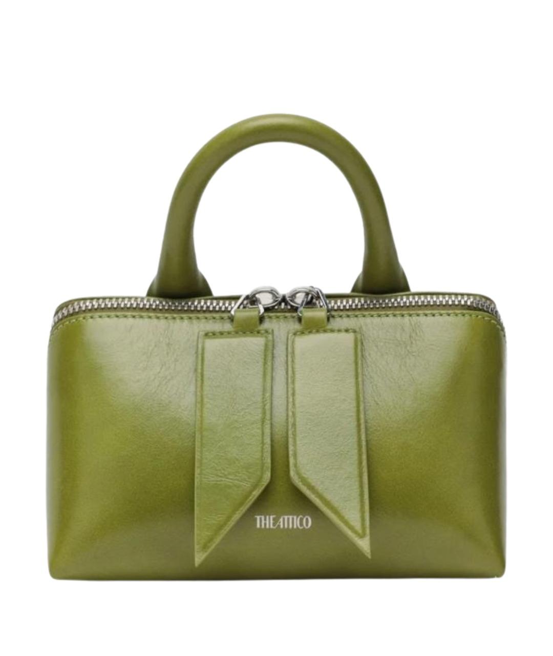 THE ATTICO Зеленая кожаная сумка с короткими ручками, фото 1