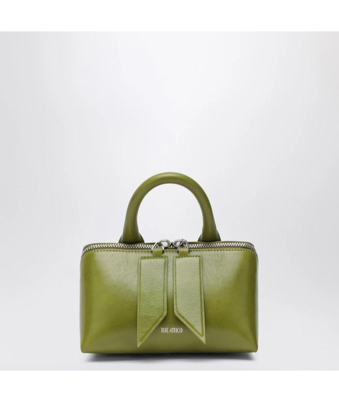 THE ATTICO Зеленая кожаная сумка с короткими ручками, фото 3