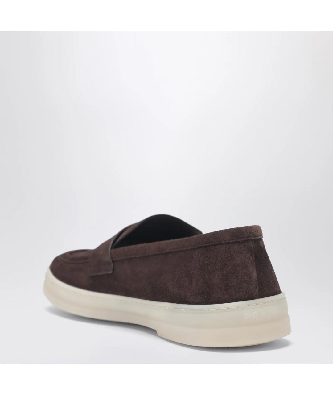 PRADA Коричневые замшевые лоферы, фото 2