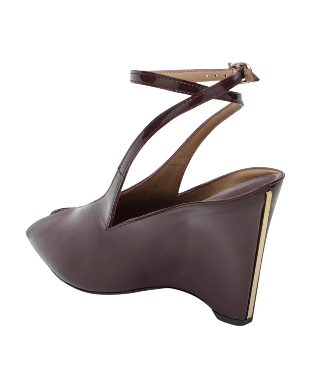 FERRAGAMO Бордовые кожаные туфли, фото 2