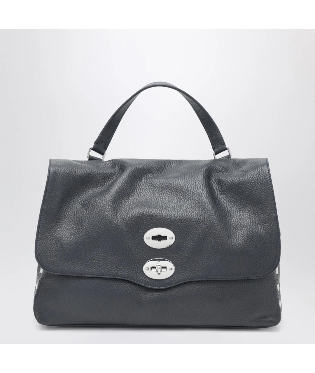 ZANELLATO Синяя кожаная сумка тоут, фото 3