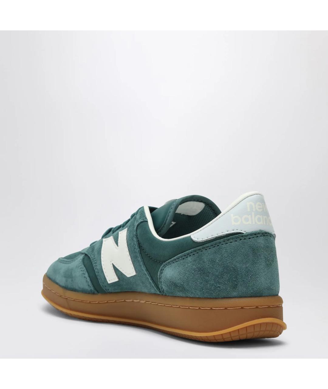 NEW BALANCE Зеленые кожаные низкие кроссовки / кеды, фото 2