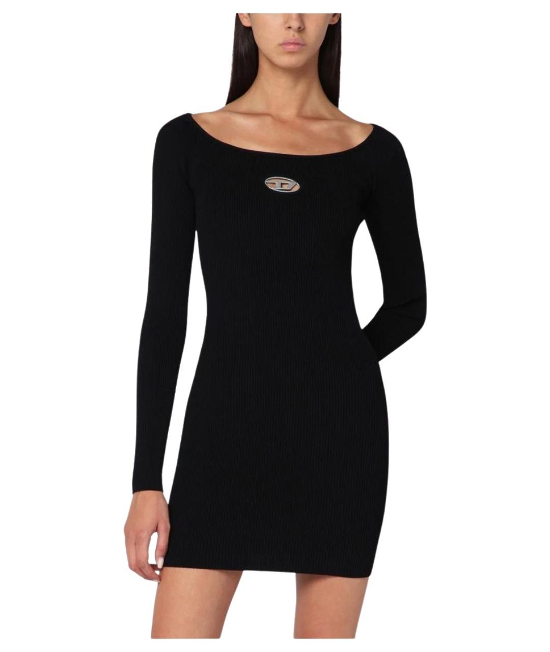 DIESEL Черное вискозное вечернее платье, фото 1