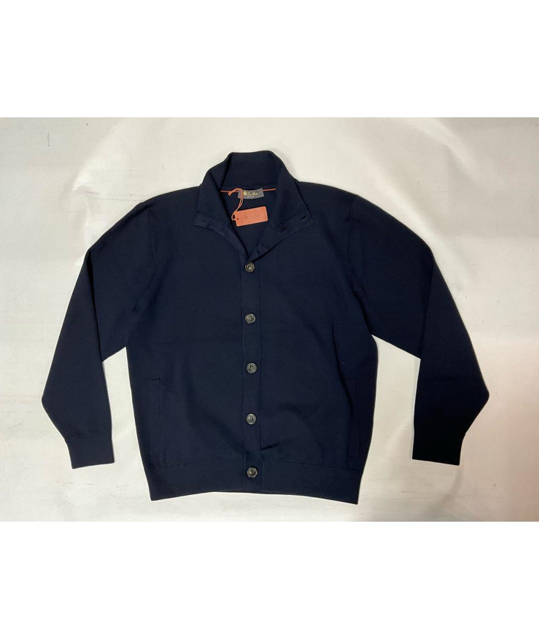 LORO PIANA Синий шерстяной кардиган, фото 2