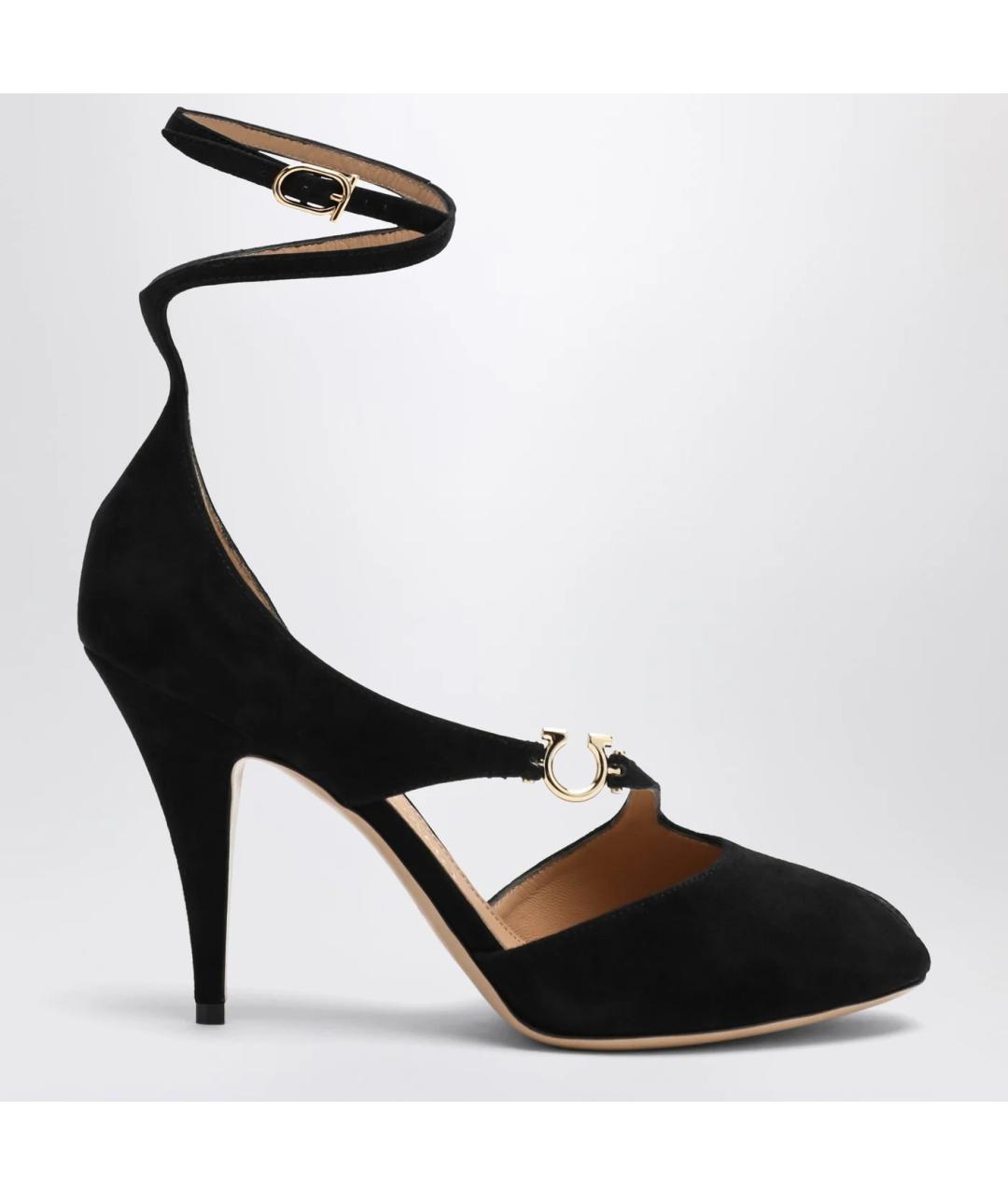 FERRAGAMO Черные замшевые туфли, фото 3