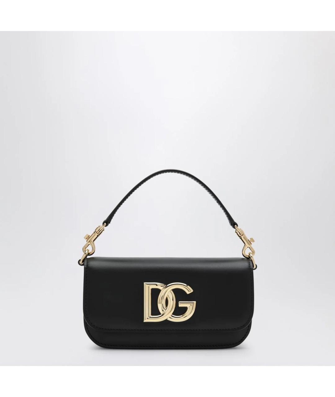 DOLCE&GABBANA Черная кожаная сумка через плечо, фото 3