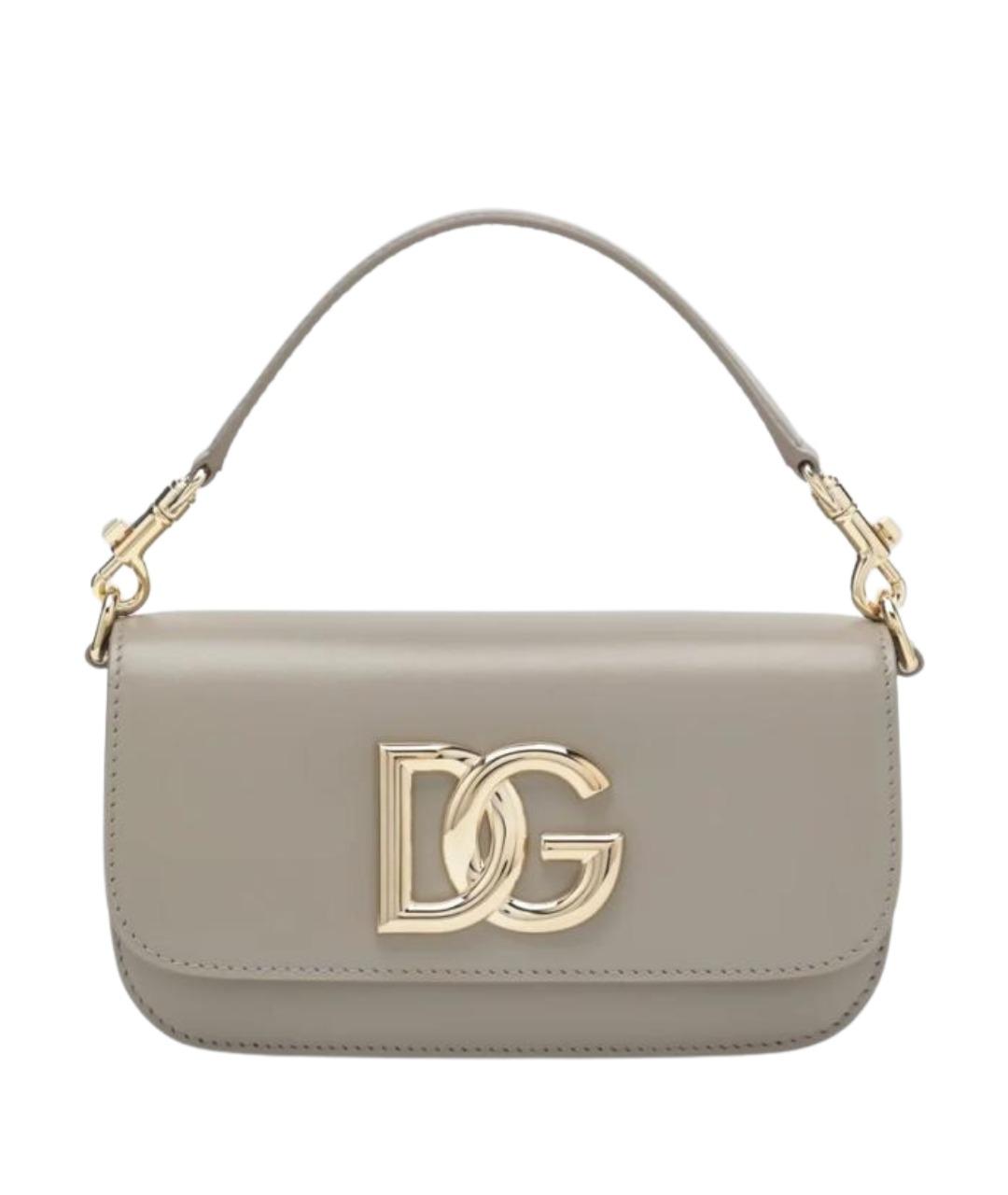 DOLCE&GABBANA Бежевая кожаная сумка через плечо, фото 1