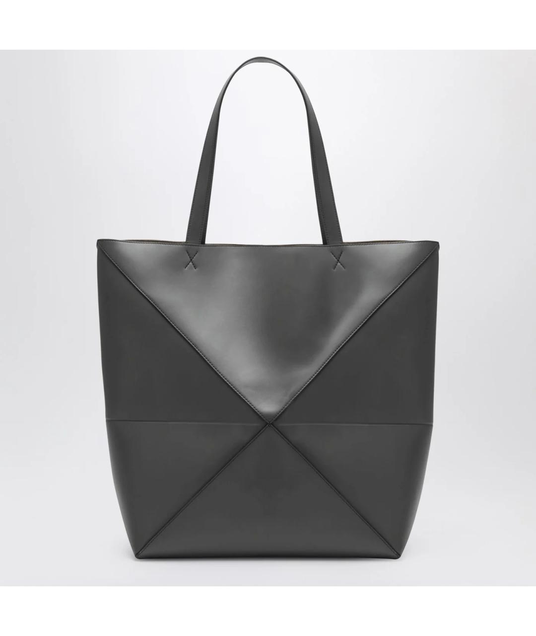 LOEWE Серая кожаная сумка тоут, фото 2