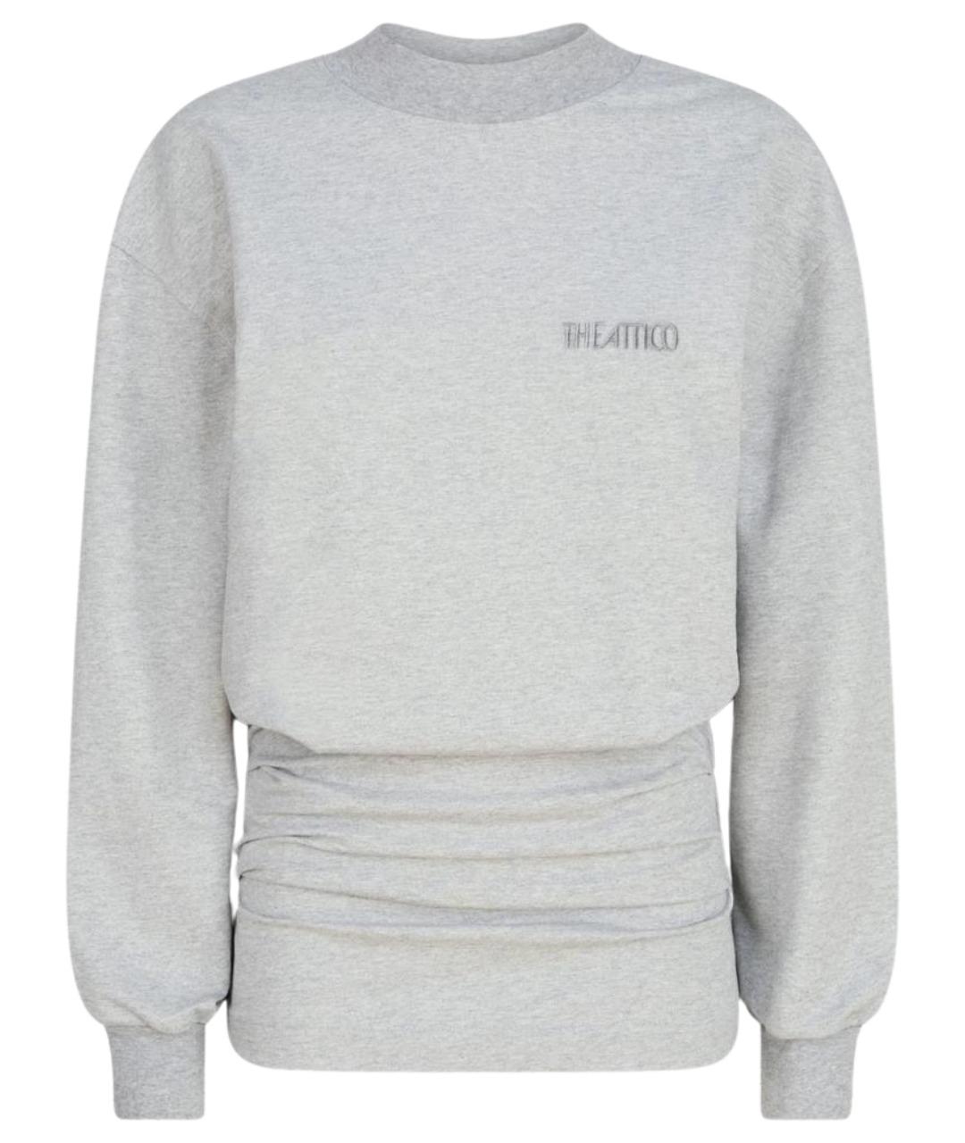 THE ATTICO Серое хлопковое повседневное платье, фото 1