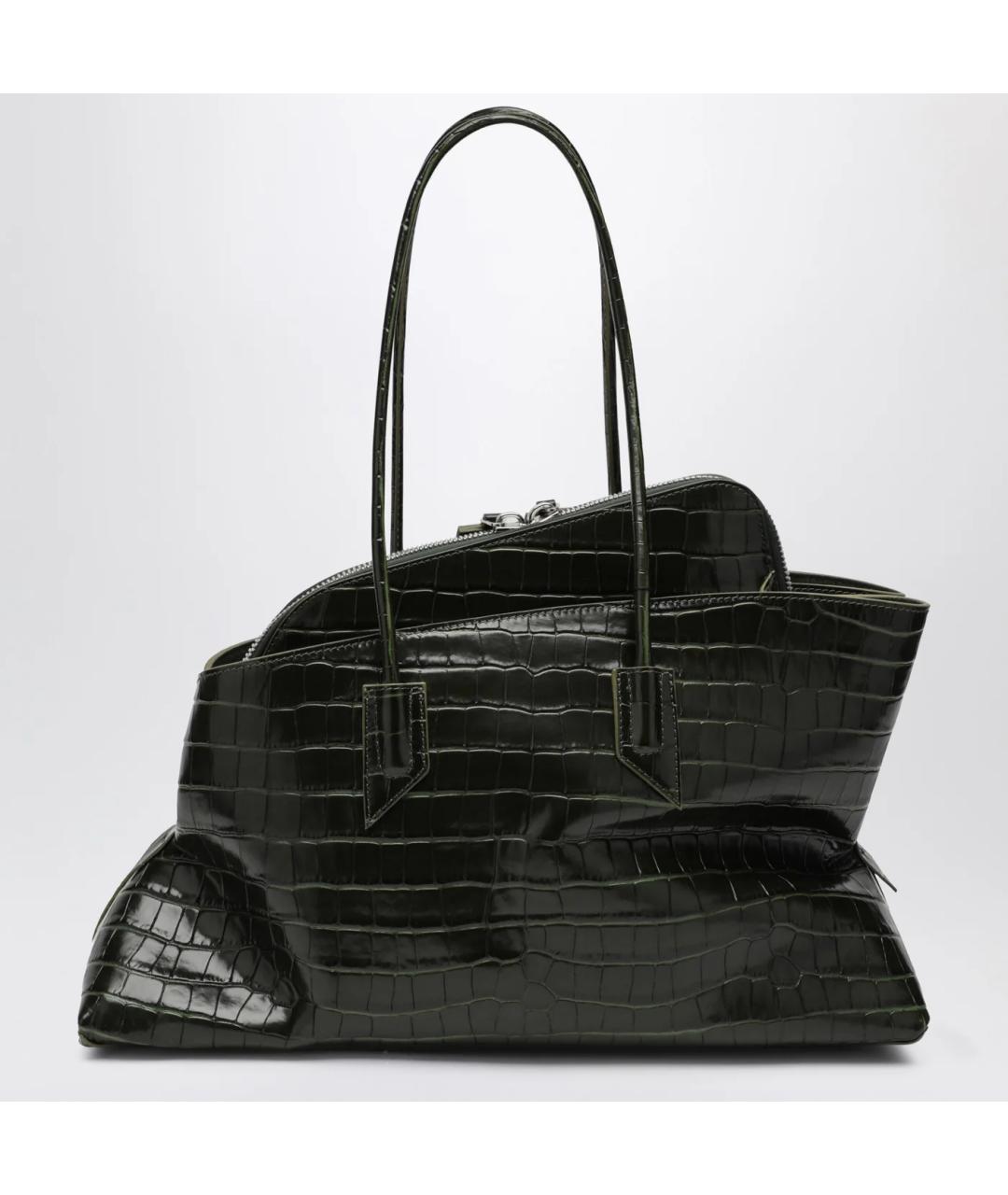 THE ATTICO Зеленая кожаная сумка тоут, фото 2