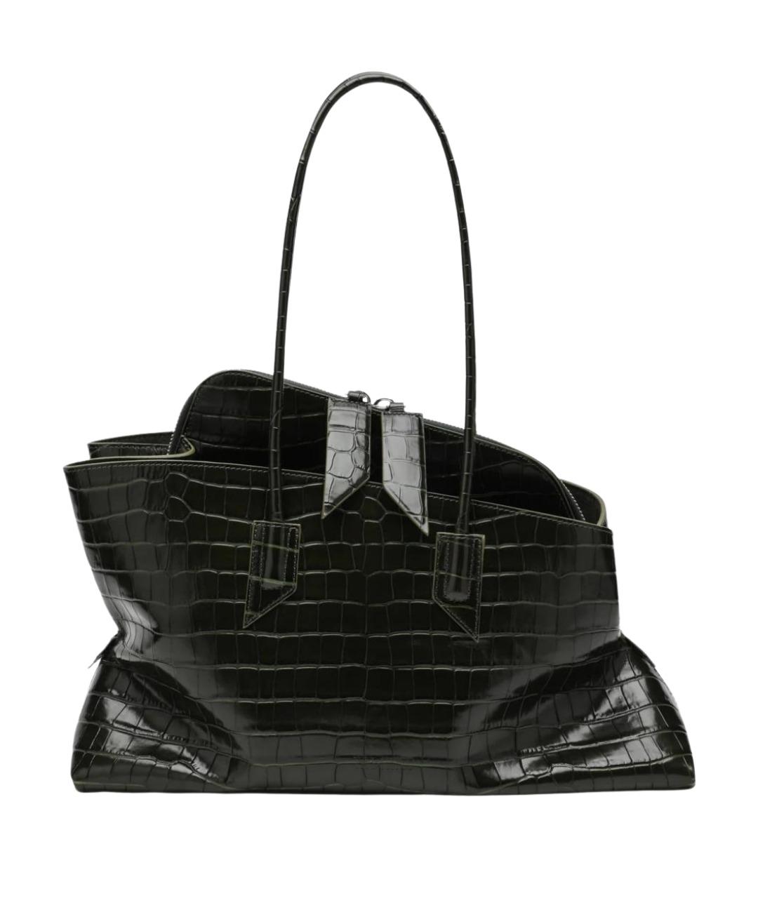 THE ATTICO Зеленая кожаная сумка тоут, фото 1