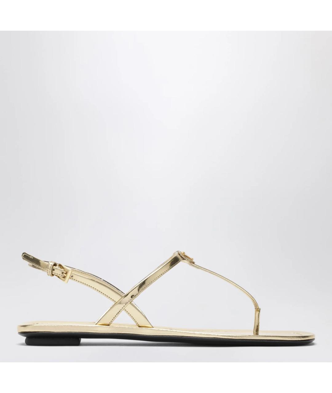 PRADA Золотые кожаные сандалии, фото 3