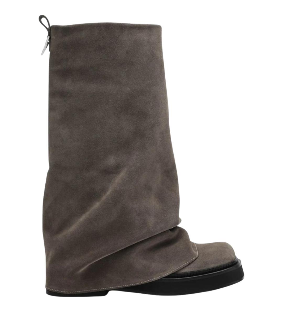 THE ATTICO Бежевые замшевые сапоги, фото 1