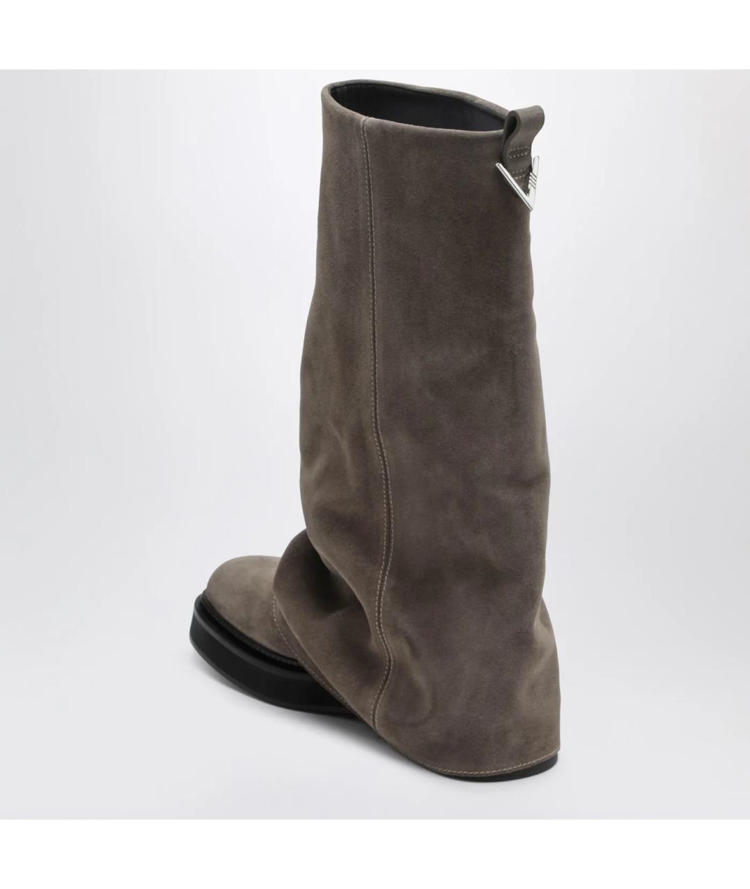 THE ATTICO Бежевые замшевые сапоги, фото 2