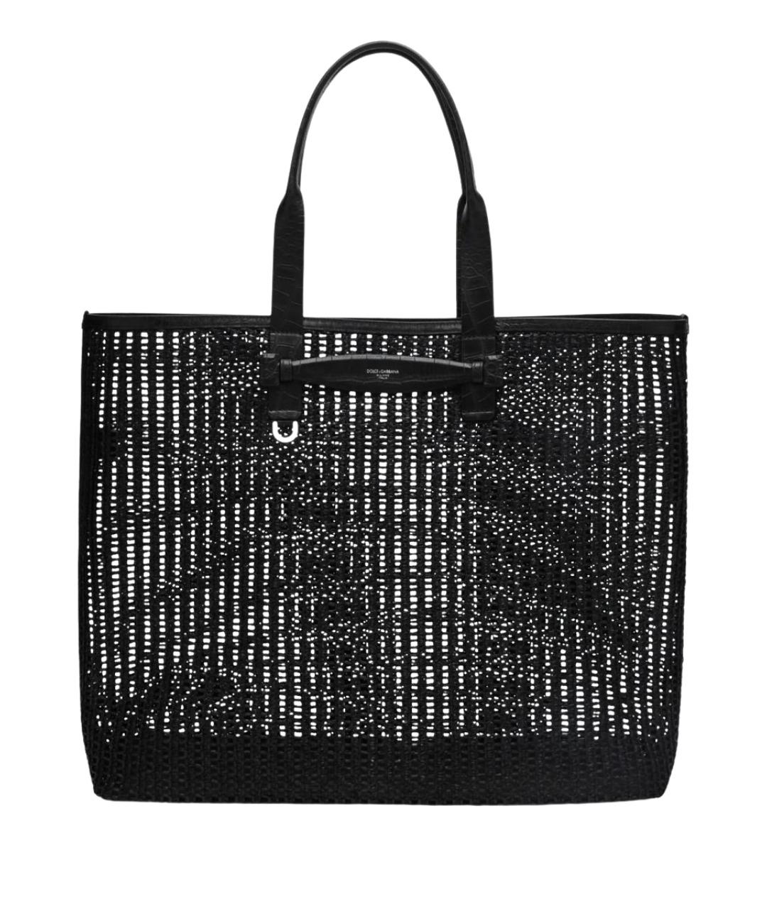DOLCE&GABBANA Черная пелетеная сумка тоут, фото 1