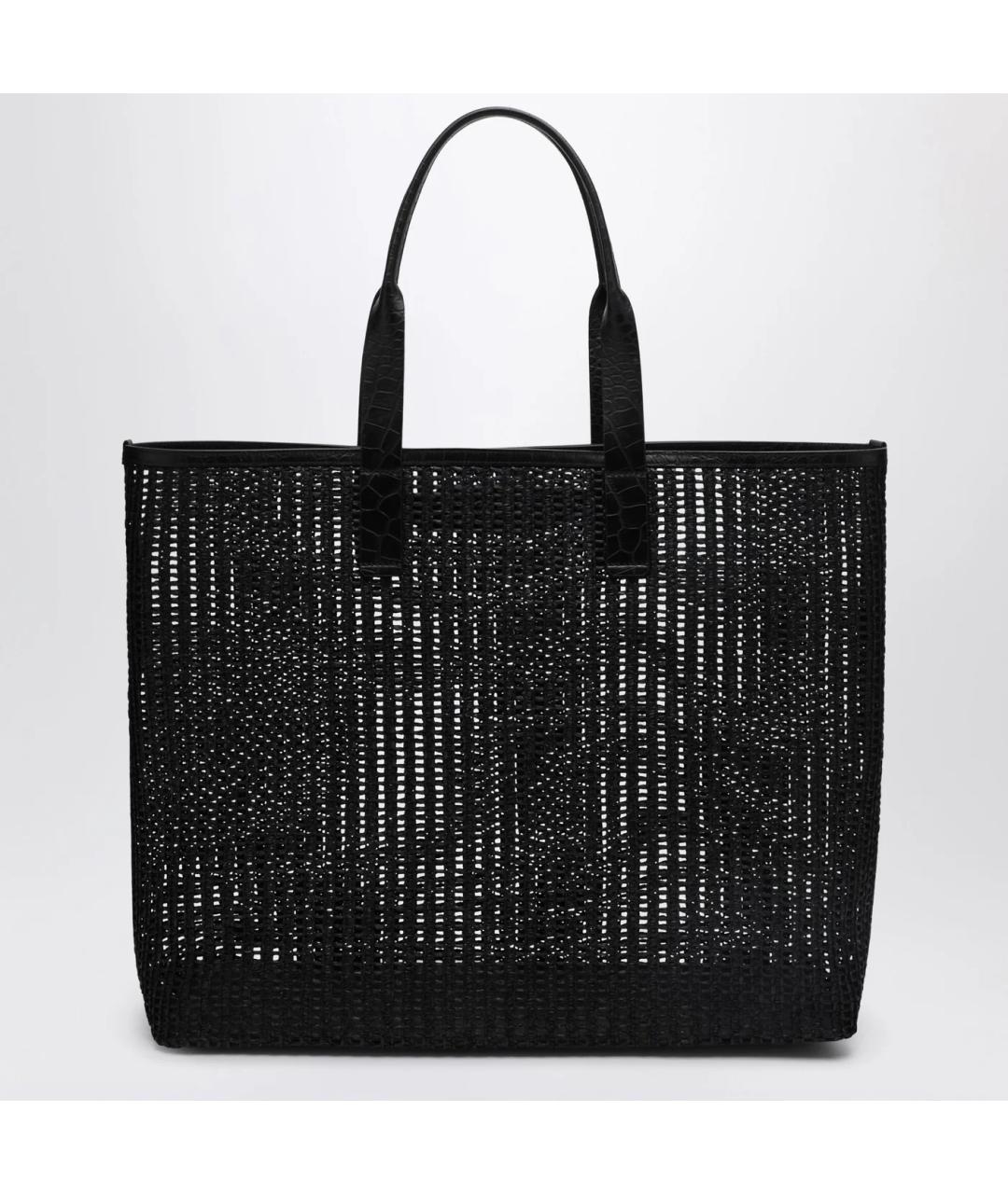 DOLCE&GABBANA Черная пелетеная сумка тоут, фото 2