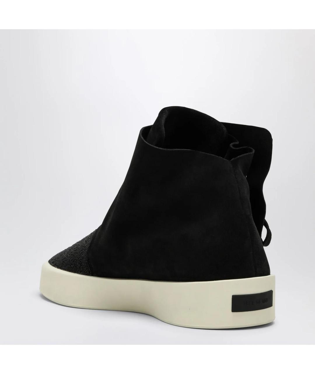 FEAR OF GOD Черные кожаные высокие кроссовки / кеды, фото 2