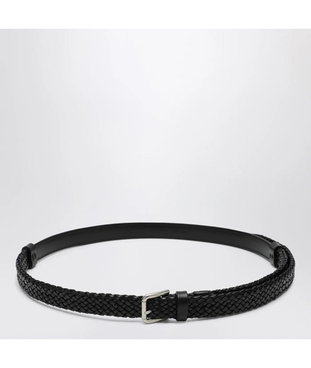 DOLCE&GABBANA Черный кожаный ремень, фото 3