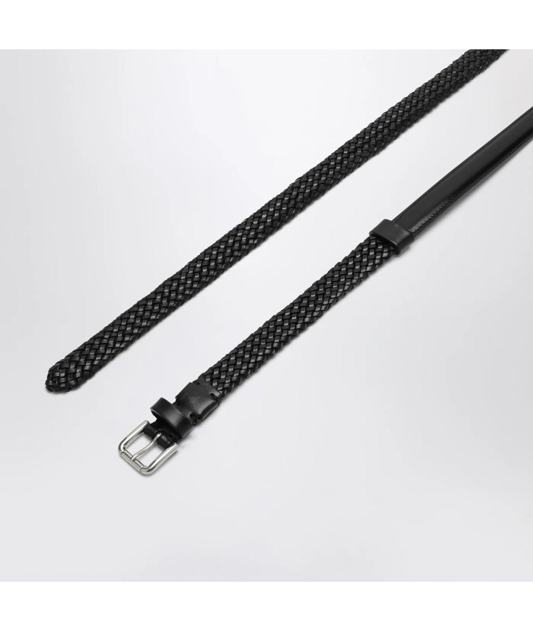 DOLCE&GABBANA Черный кожаный ремень, фото 2