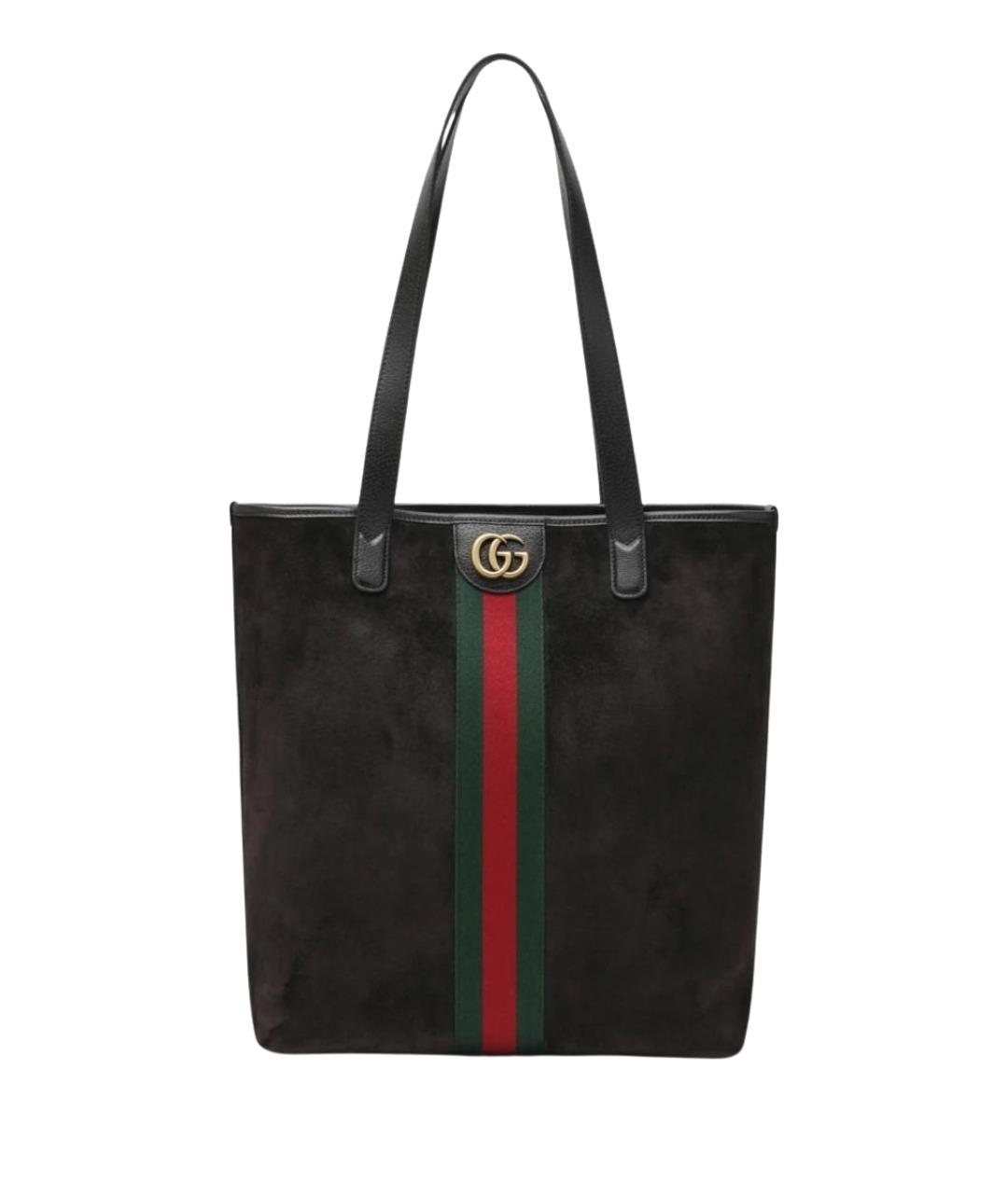 GUCCI Коричневая замшевая сумка тоут, фото 1