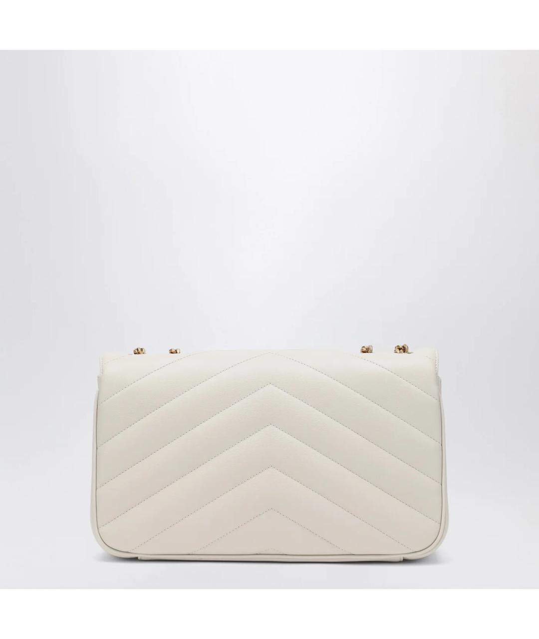 SAINT LAURENT Бежевая кожаная сумка через плечо, фото 2